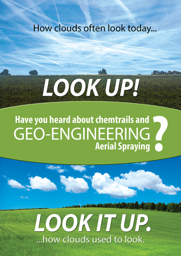 Chemtrails Project UK Geo-engineering and Chemtrails leaflet (front)